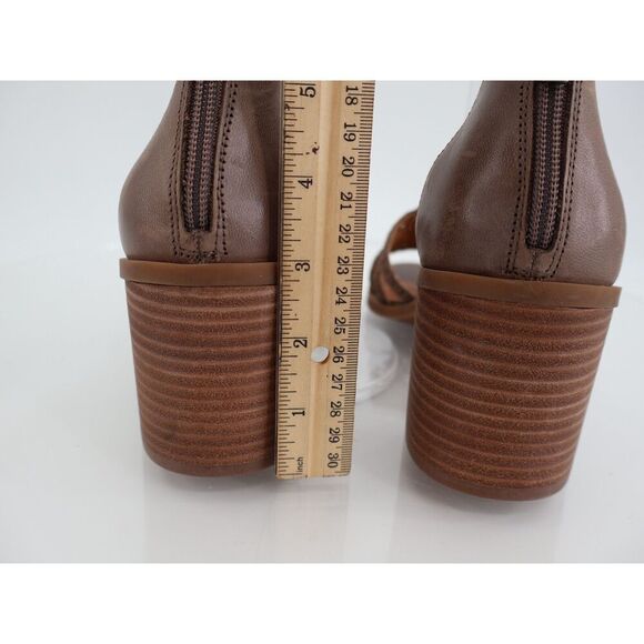 Lucky Brand Tasmina Women's Leather Ankle Strap Block Heel Brown Size 10M - Picture 6 of 12